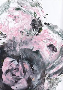 Pink Grey Dynamic Abstract by Maira Ribena