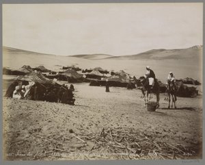 Camp with Tents and Camels in the Desert of (Presumably) Egypt