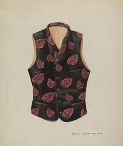 Embroidered Velvet Vest