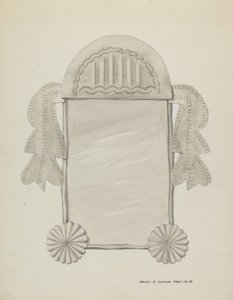 Small Tin Framed Mirror, c. 1937 by Majel G. Claflin