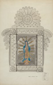 Tin Nicho Containing Guadalupe Bulto