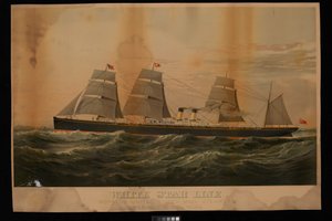 White Star Line Royal & United States Mail Steamers Liverpool & New York Britannic by Major and Knapp Sarony