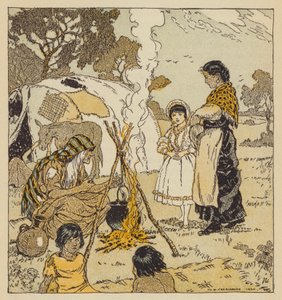 Maggie Tulliver with the gypsies, scene from The Mill on the Floss, by George Eliot by Malcolm Daniel Charleson