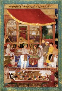 Emperor Jahangir weighs Prince Khurram in gold, c. 1610-1615 by Manohar Manohar