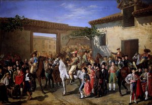 Horses Courtyard in the Old Bullfighting Square of Madrid