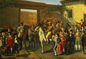 Horses in a Courtyard by the Bullring before the Bullfight, Madrid, 1853 (detail)