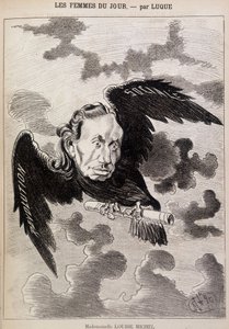 Cartoon of Louise Michel in a Raven by Luque by Manuel Luque
