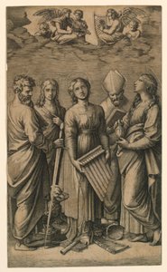 Saint Cecilia by Marc Antonio Raimondi