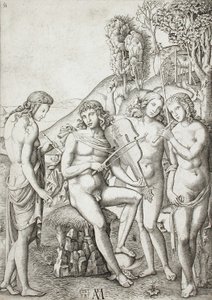 Apollo Teaching Music to the Graces by Marcantonio Raimondi