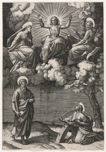 Christ, the Virgin, and St. John the Baptist with Saints Paul and Catherine by Marcantonio Raimondi