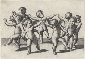 Dancing Putti by Marcantonio Raimondi