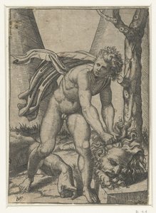 David with the Head of Goliath by Marcantonio Raimondi