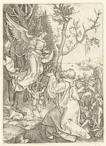 Angel Appears to Joachim (Life of Mary series) by Marcantonio Raimondi