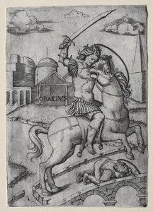 Horatius Cocles Defending the Sublician Bridge by Marcantonio Raimondi