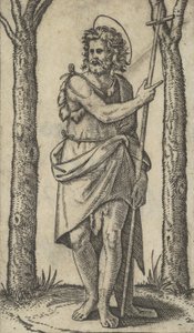 John the Baptist holding a staff, from the series 