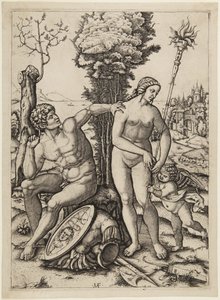Mars, Venus, and Cupid by Marcantonio Raimondi