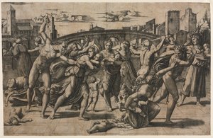 Massacre of the Innocents (With the Fir Tree) by Marcantonio Raimondi