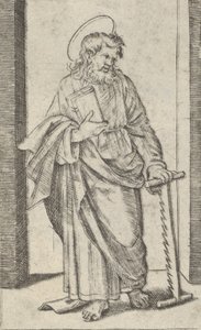 Saint Simon, a saw in his lowered left hand, from the series 