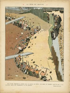Illustration by Marcel Capy (1865-1941) in Le Rire, 27/04/12 - Labour Day - Architecture Urban Planning, Work, May 1 - Terrassiers
