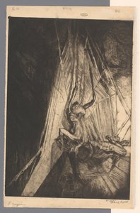 Spider Web with Human-Like Spider Capturing a Man