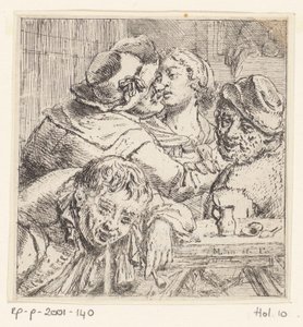 Four Figures in a Tavern Interior by Marcellus Laroon