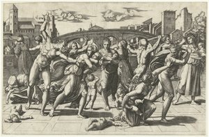Massacre of the Innocents in Bethlehem by Marco Dente (possibly)