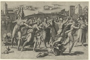 Massacre of the Innocents in Bethlehem by Marco Dente (possibly)