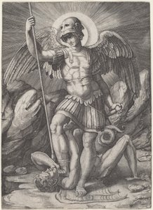 Saint Michael by Marco Dente after Raphael