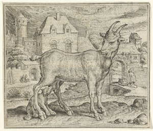 Fable of the Goat and the Young Wolf by Marcus Gheeraerts (I)