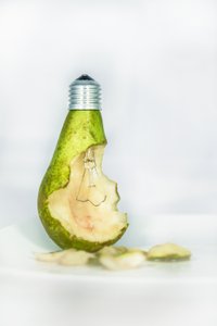 Green Pear Lightbulb Idea by Marcus Hennen
