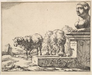 Sheep, from a set of 16 plates by Marcus de Bye