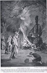 Human Sacrifice by Druids, Illustration from 