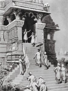Kirtivarman Chandella Visits His Temple at Khajuraho, AD 1065 by Margaret (after) Dovaston