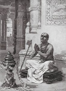 Ramanuja Contemplating His Philosophy of the One Personal God, AD 1100 by Margaret (after) Dovaston