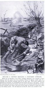 Private Button awarded the DCM for rescuing a wounded colleague by Margaret Dovaston