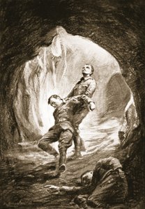 Private Weston Rescuing a Comrade Overcome by Gas in a Mine Gallery by Margaret Dovaston
