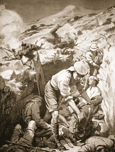 Privates Druall and Smith Clearing Away the Wounded from a Sap Which Was Unprotected and Exposed to Heavy Fire by Margaret Dovaston