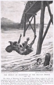 The defeat of Maxentius at Milvian Bridge 312 AD by Margaret Dovaston