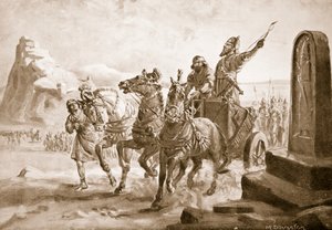 Tiglath-Pileser IV before the Citadel of Turushpa, illustration from 