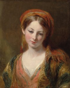 Portrait of a Young Girl, Thought to be Henrietta Carpenter, Bust Length, in Oriental Dress