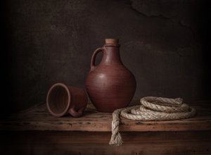 Clay Jug with Rope by Margareth Perfoncio