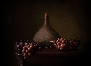Dark Grapes Still Life