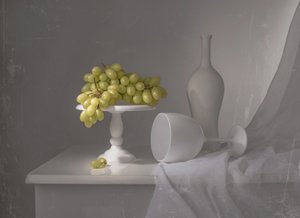 Elegant White Grapes Still Life