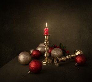 Festive Christmas Candle by Margareth Perfoncio
