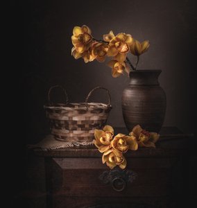 Moody Yellow Orchids by Margareth Perfoncio