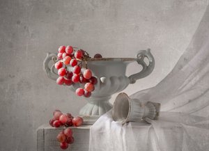 Red Grapes Still Life by Margareth Perfoncio