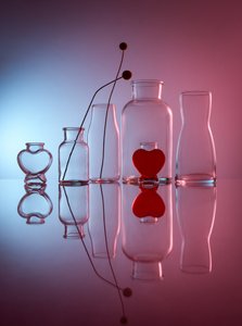Reflective Glass Hearts
