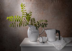 Rustic Enamelware Still Life by Margareth Perfoncio