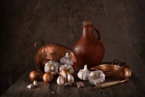 Rustic Garlic Still Life by Margareth Perfoncio