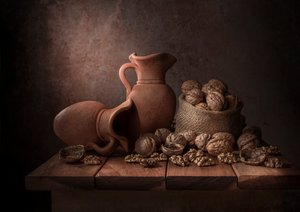 Rustic Walnuts And Pitchers by Margareth Perfoncio